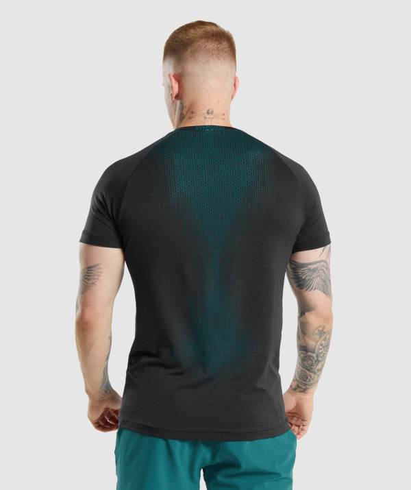 Panske Tricka Gymshark Apex Contrast Tyrkysové Čierne | CK2506413
